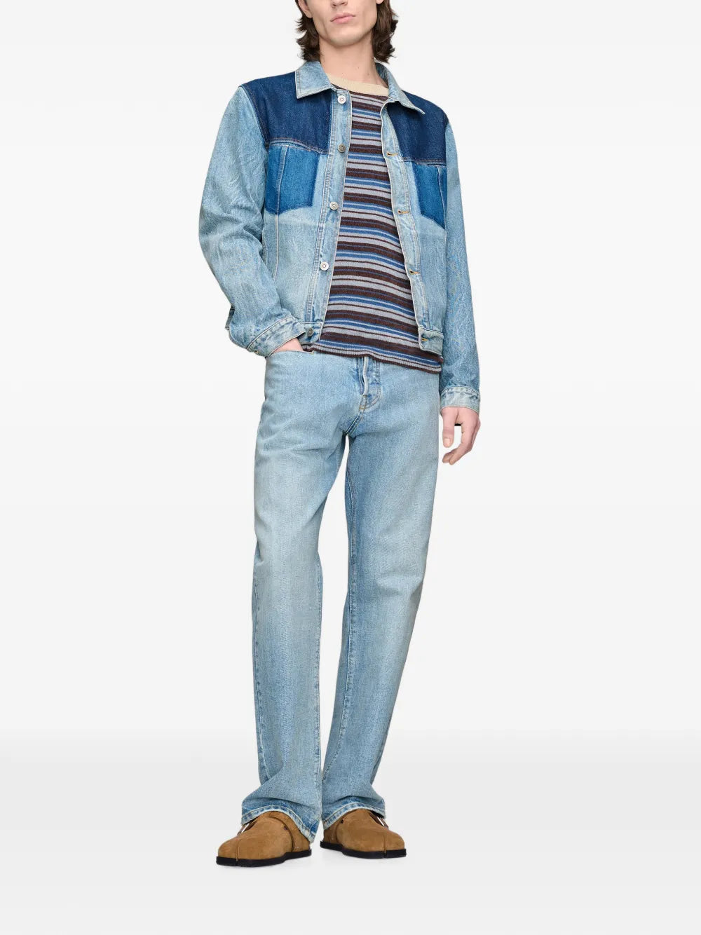Maison Margiela playera manga corta con rayas estampadas - Azul - imagen 2