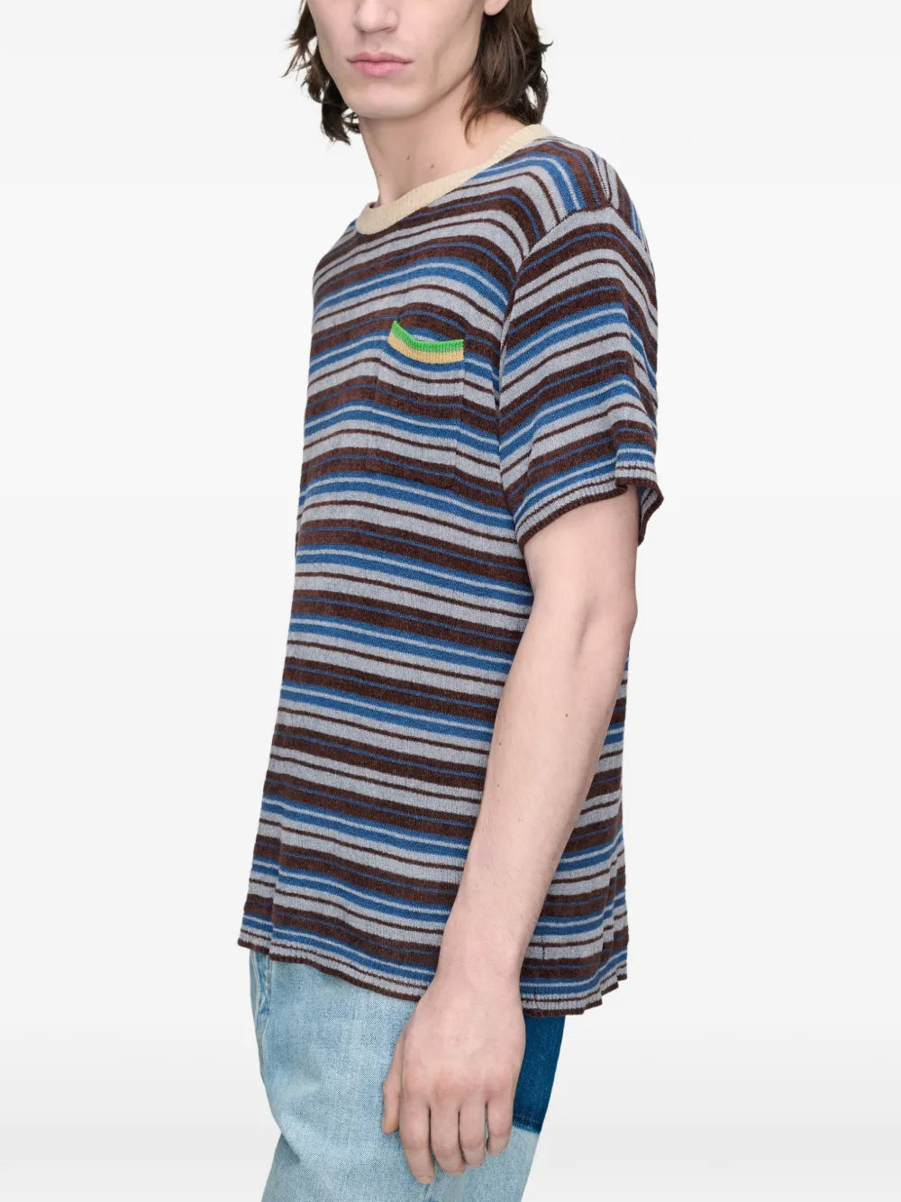 Maison Margiela playera manga corta con rayas estampadas - Azul - imagen 4