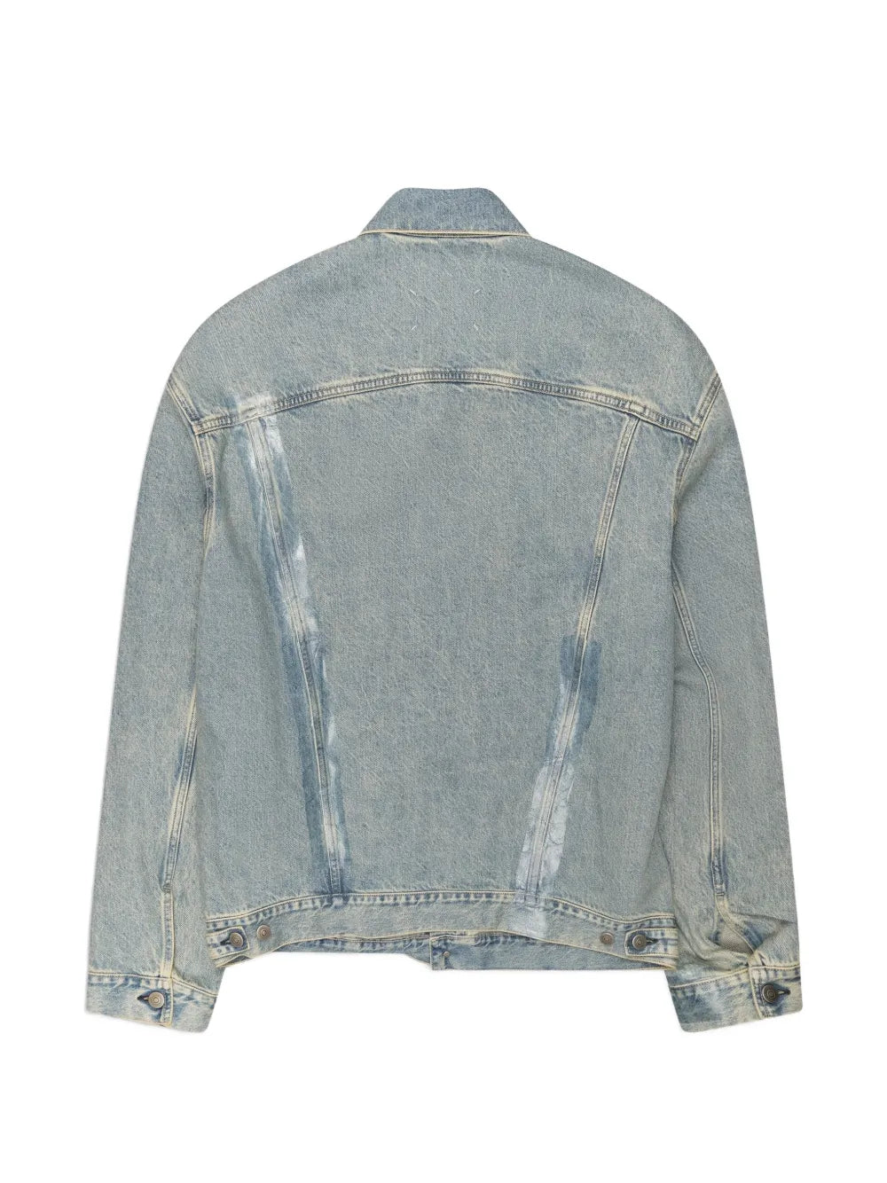 Maison Margiela chamarra de mezclilla con franja - Azul - imagen 2