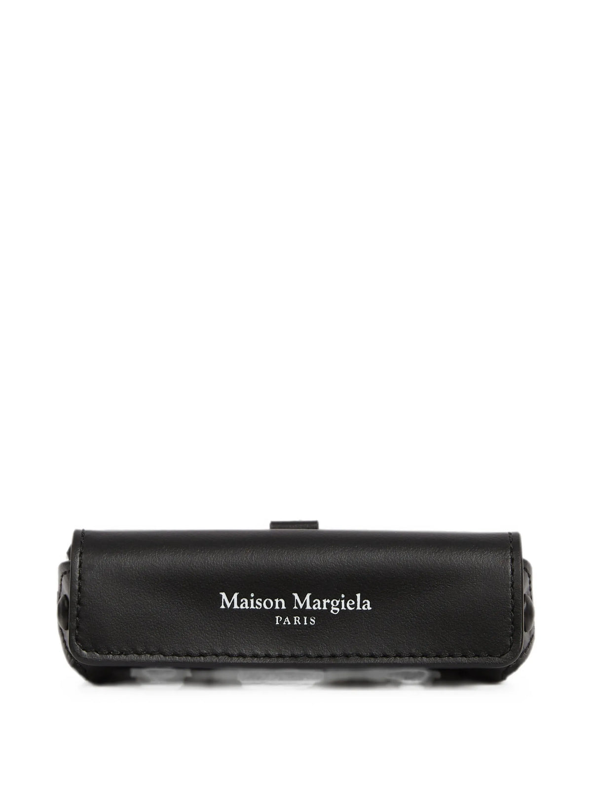 Maison Margiela tarjetero de piel con logo estampado - Negro - imagen 1