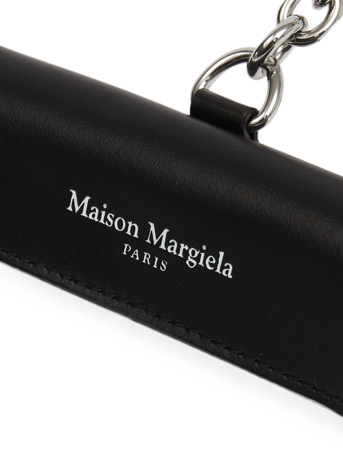 Maison Margiela tarjetero de piel con logo estampado - Negro - imagen 4
