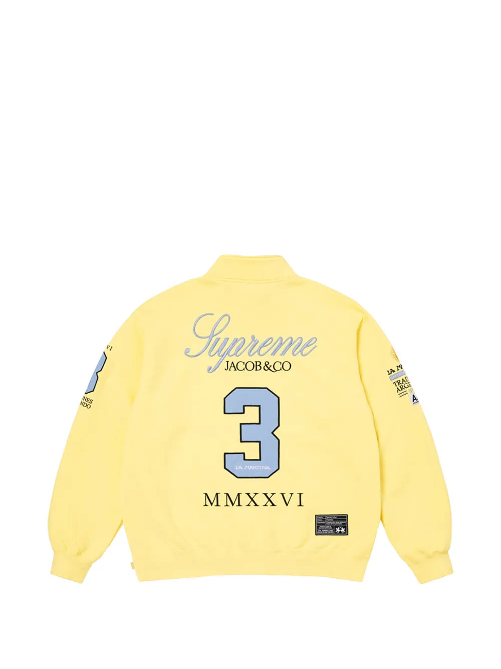 Supreme sudadera con logo bordado en colaboración con La Martina - Amarillo - imagen 2