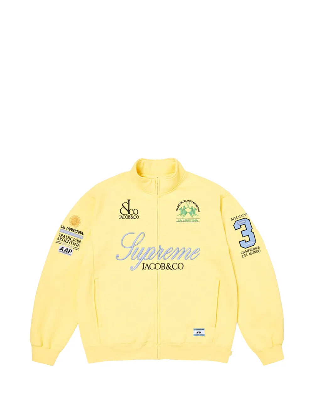Supreme sudadera con logo bordado en colaboración con La Martina - Amarillo - imagen 1