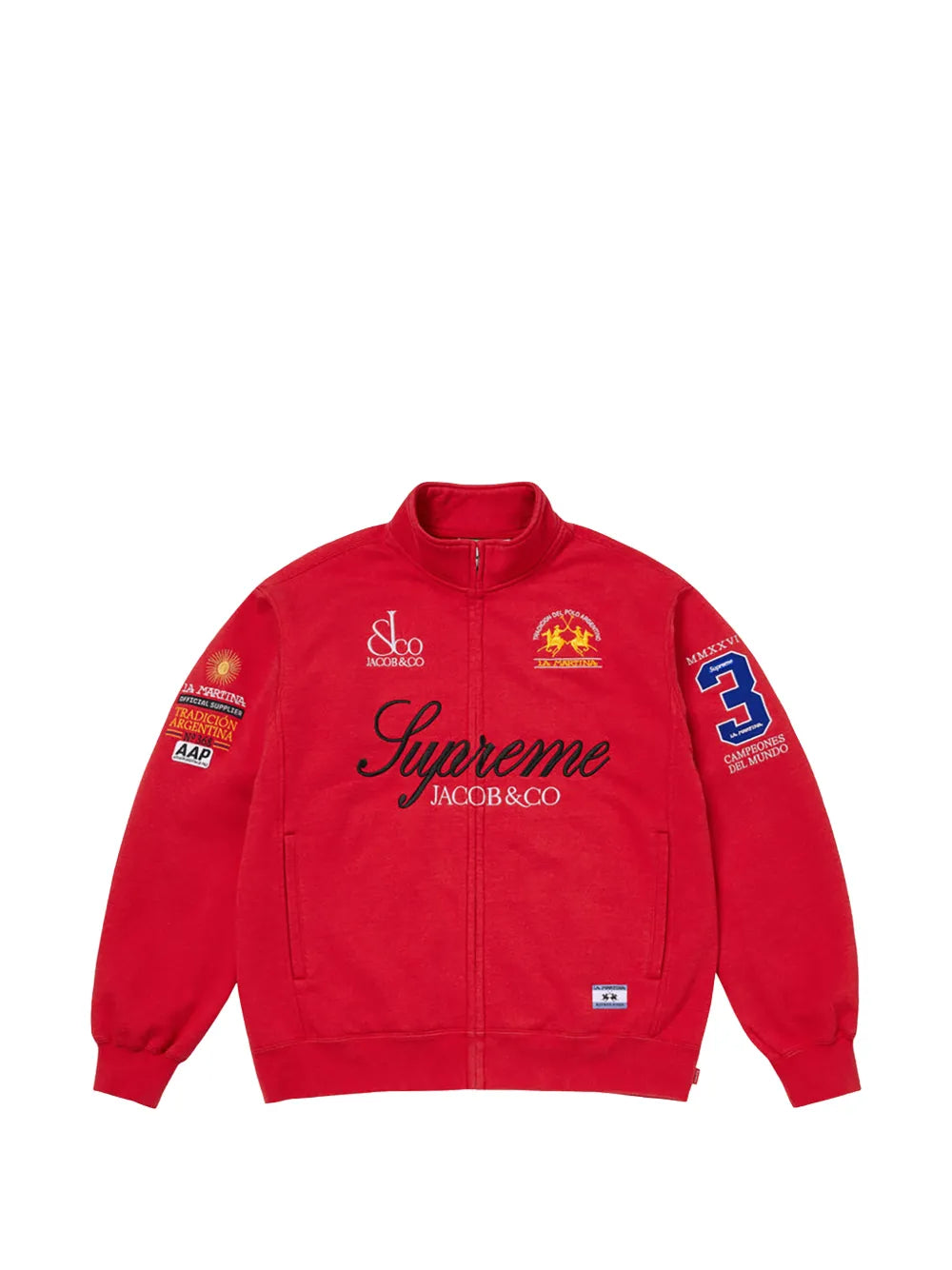 Supreme sudadera con cierre en colaboración con La Martina x Jacob & Co - Rojo - imagen 1