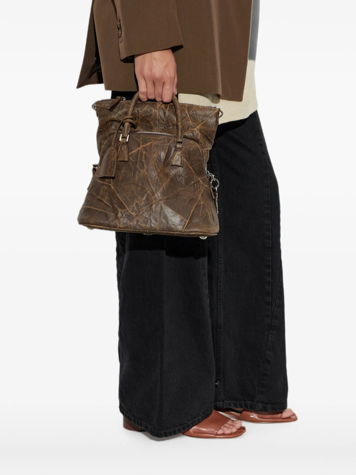 Maison Margiela tote 5AC mini de piel - Marrón - imagen 2