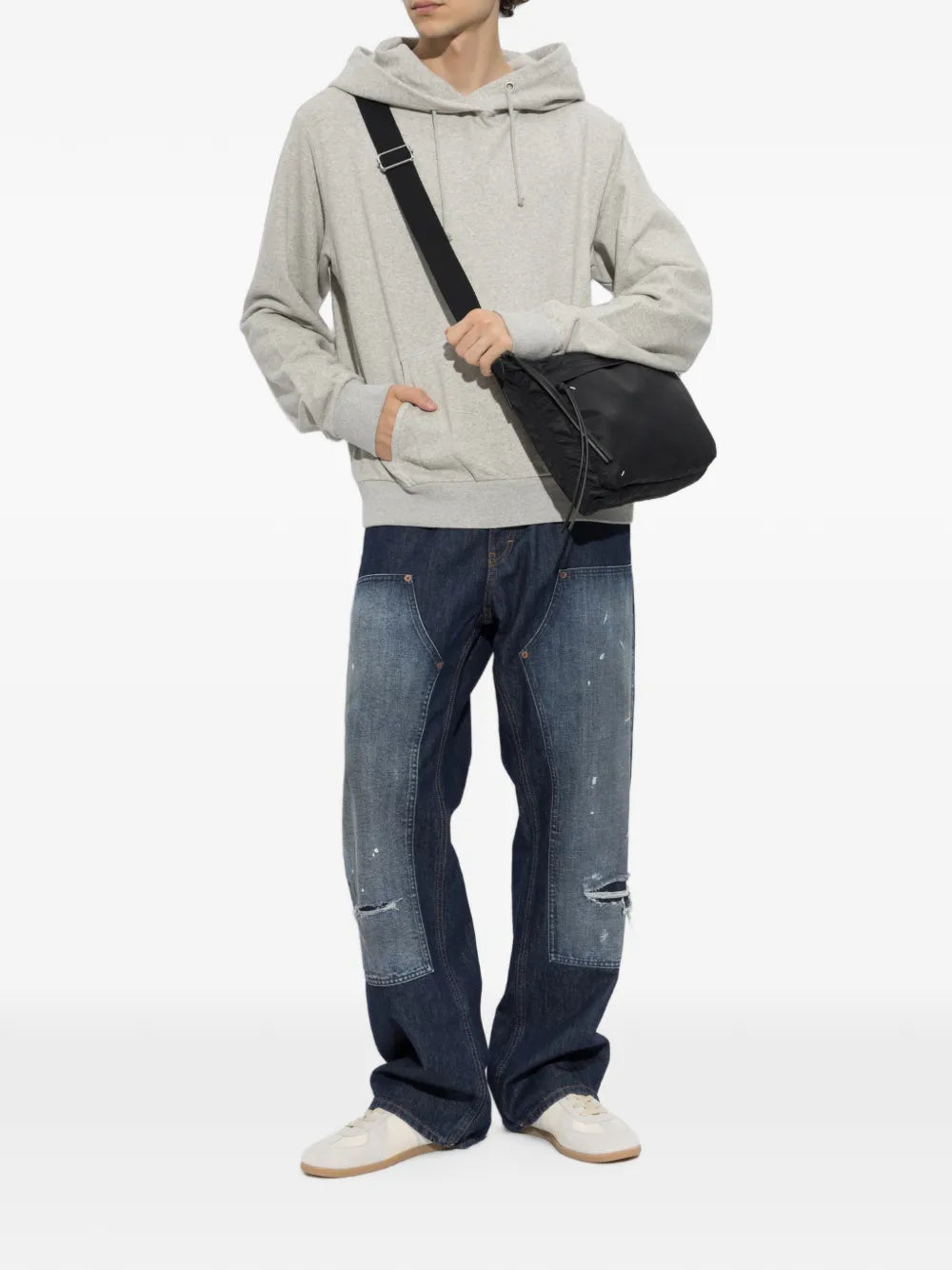 Maison Margiela hoodie con pájaros estampados y cordones - Gris - imagen 2