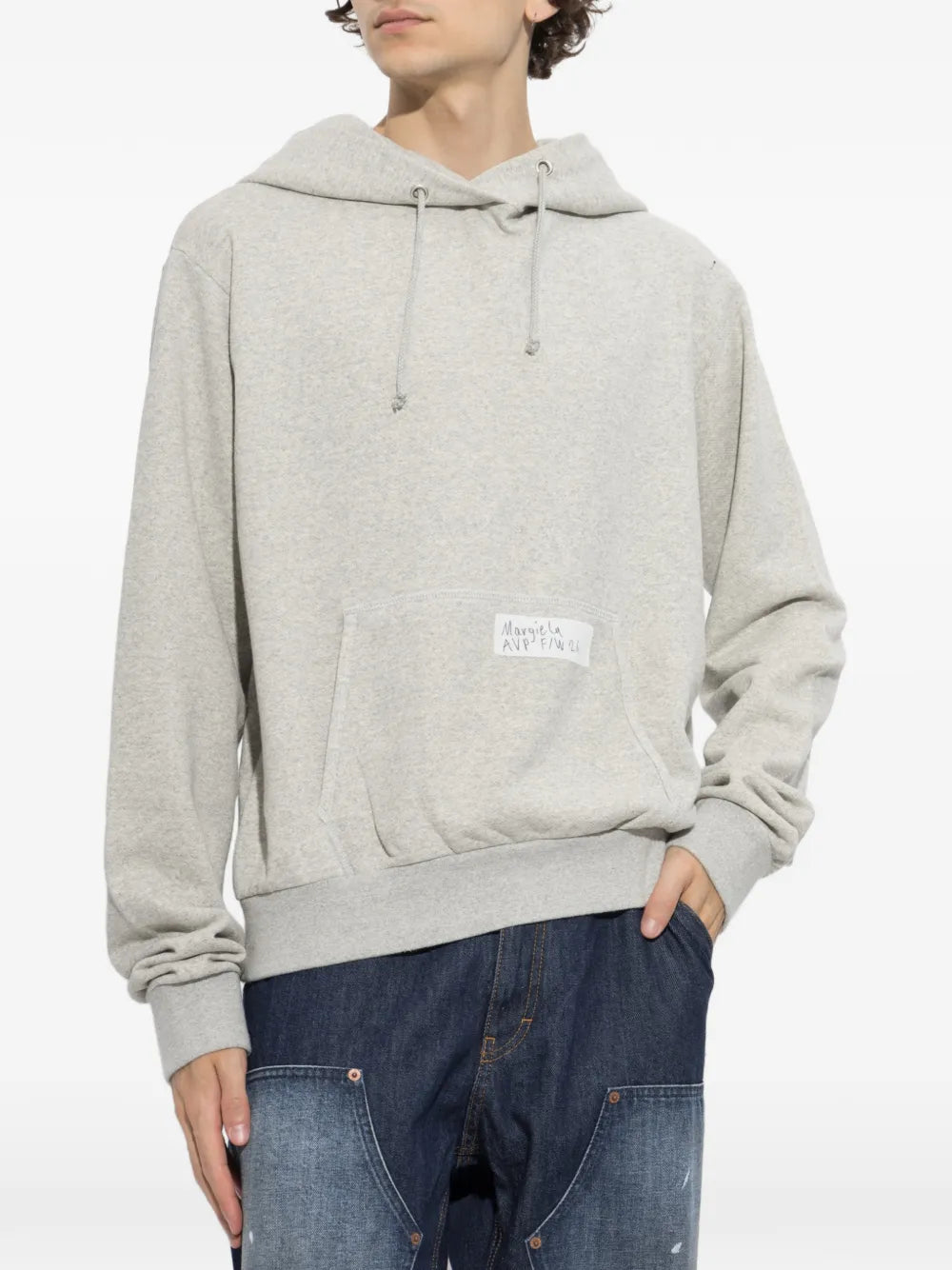 Maison Margiela hoodie con pájaros estampados y cordones - Gris - imagen 3