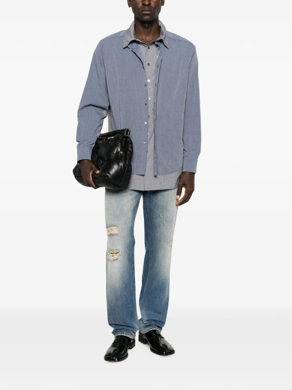 Maison Margiela camisa con paneles y efecto a capas - Azul - imagen 2