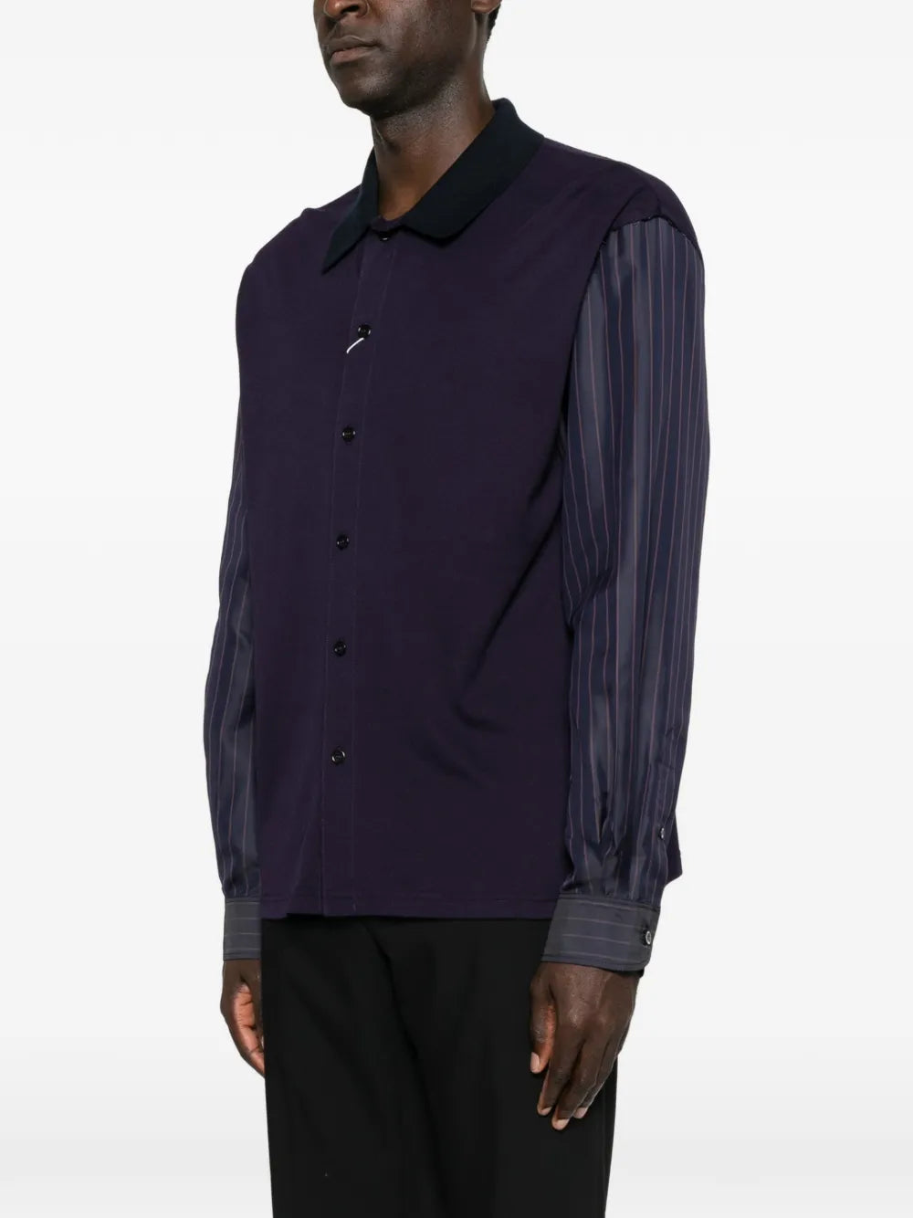 Maison Margiela camisa con rayas diplomáticas estampadas - Azul - imagen 3