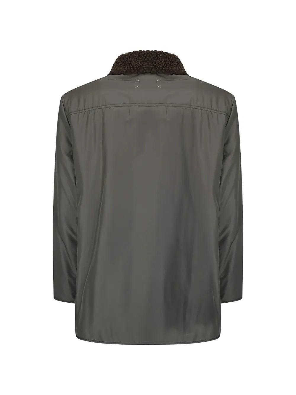 Maison Margiela chamarra de caza con cuello de lana - Gris - imagen 2