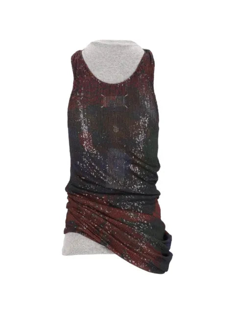 Maison Margiela top drapeado estampado - imagen 2