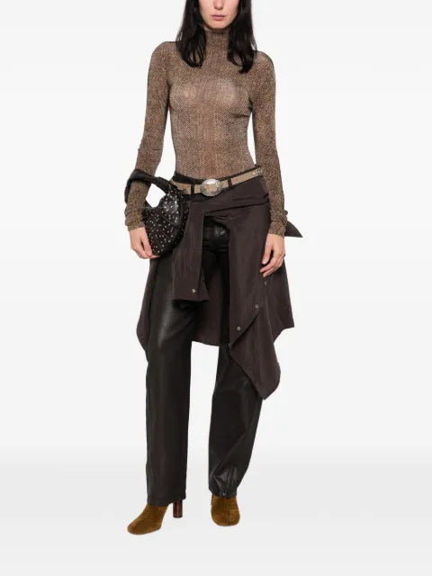 Maison Margiela top con estampado de espiga y cuello alto - imagen 2