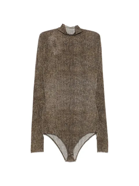 Maison Margiela top con estampado de espiga y cuello alto - imagen 1