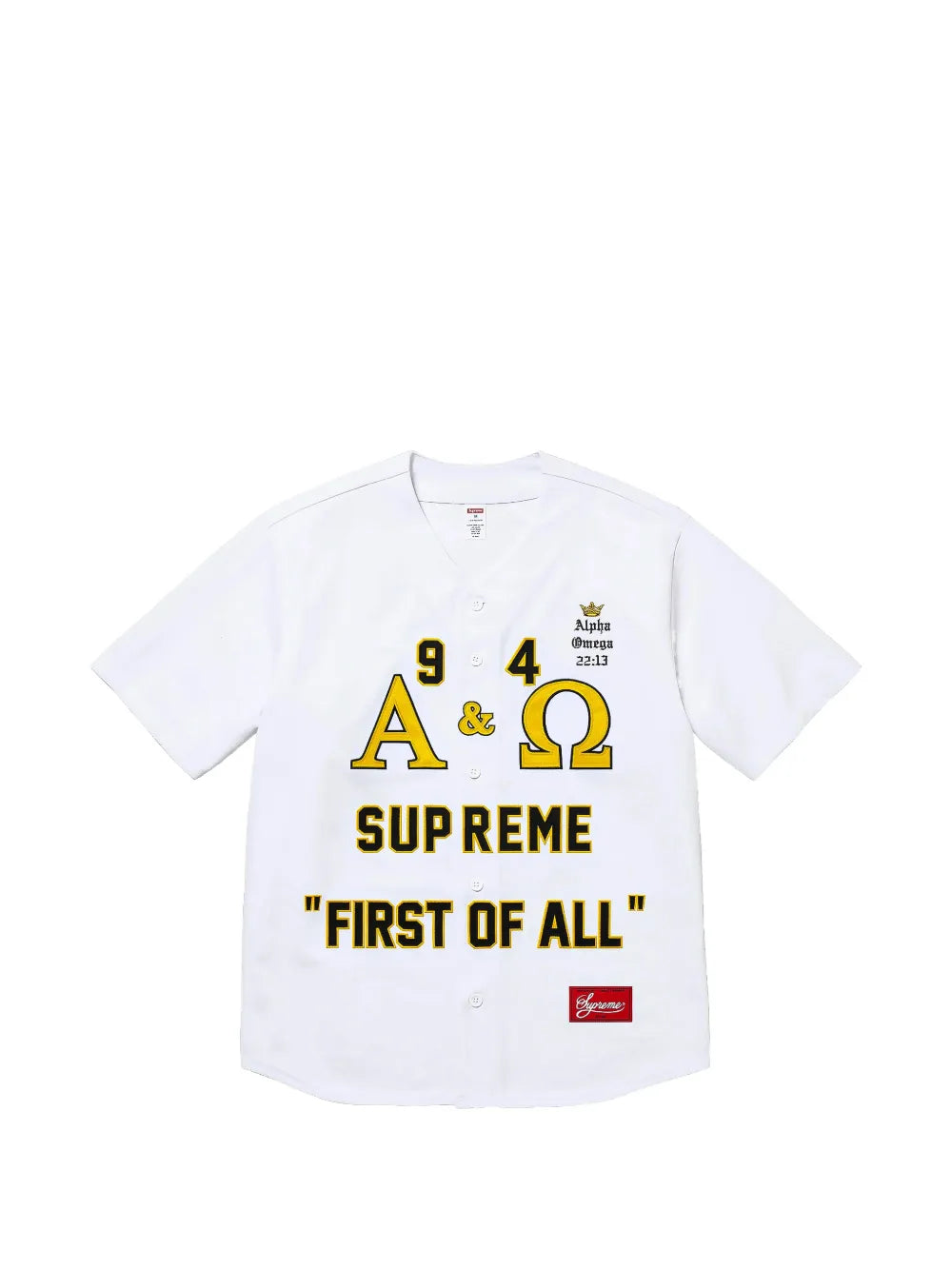 Supreme jersey de béisbol Alpha Omega - Blanco - imagen 1