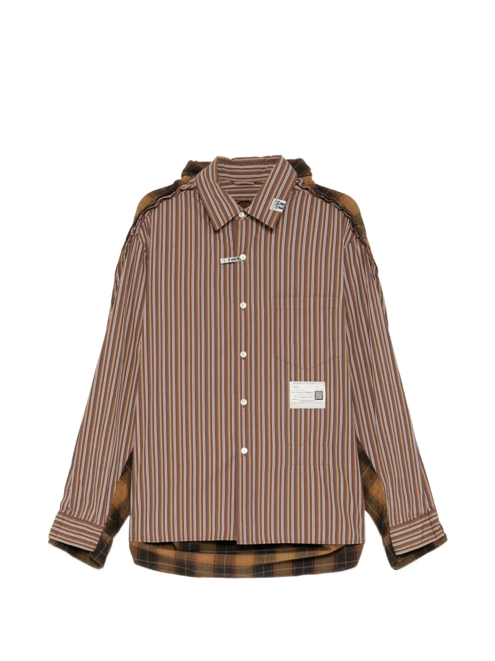 Maison MIHARA YASUHIRO camisa con panel delantero y posterior unidos - marrón