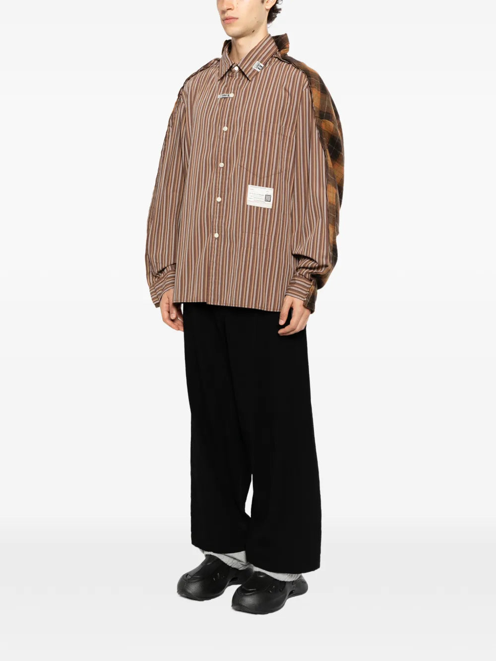 Maison MIHARA YASUHIRO camisa con panel delantero y posterior unidos - marrón