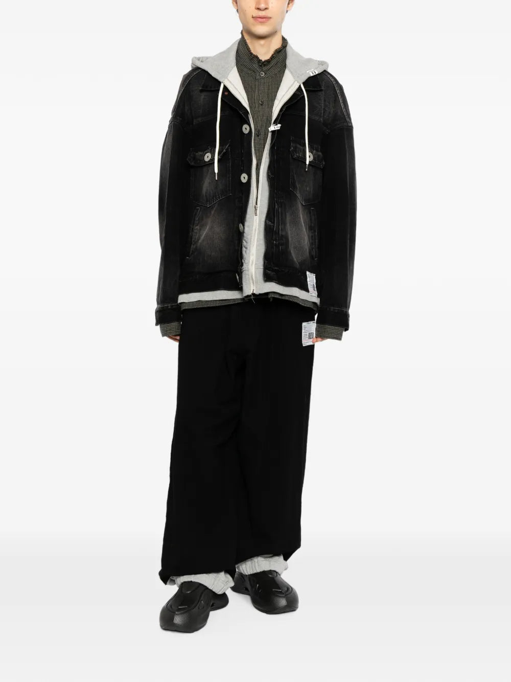 Maison MIHARA YASUHIRO pantalones de lana a capas - negro