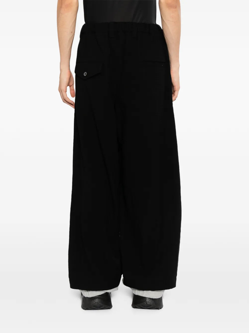 Maison MIHARA YASUHIRO pantalones de lana a capas - negro