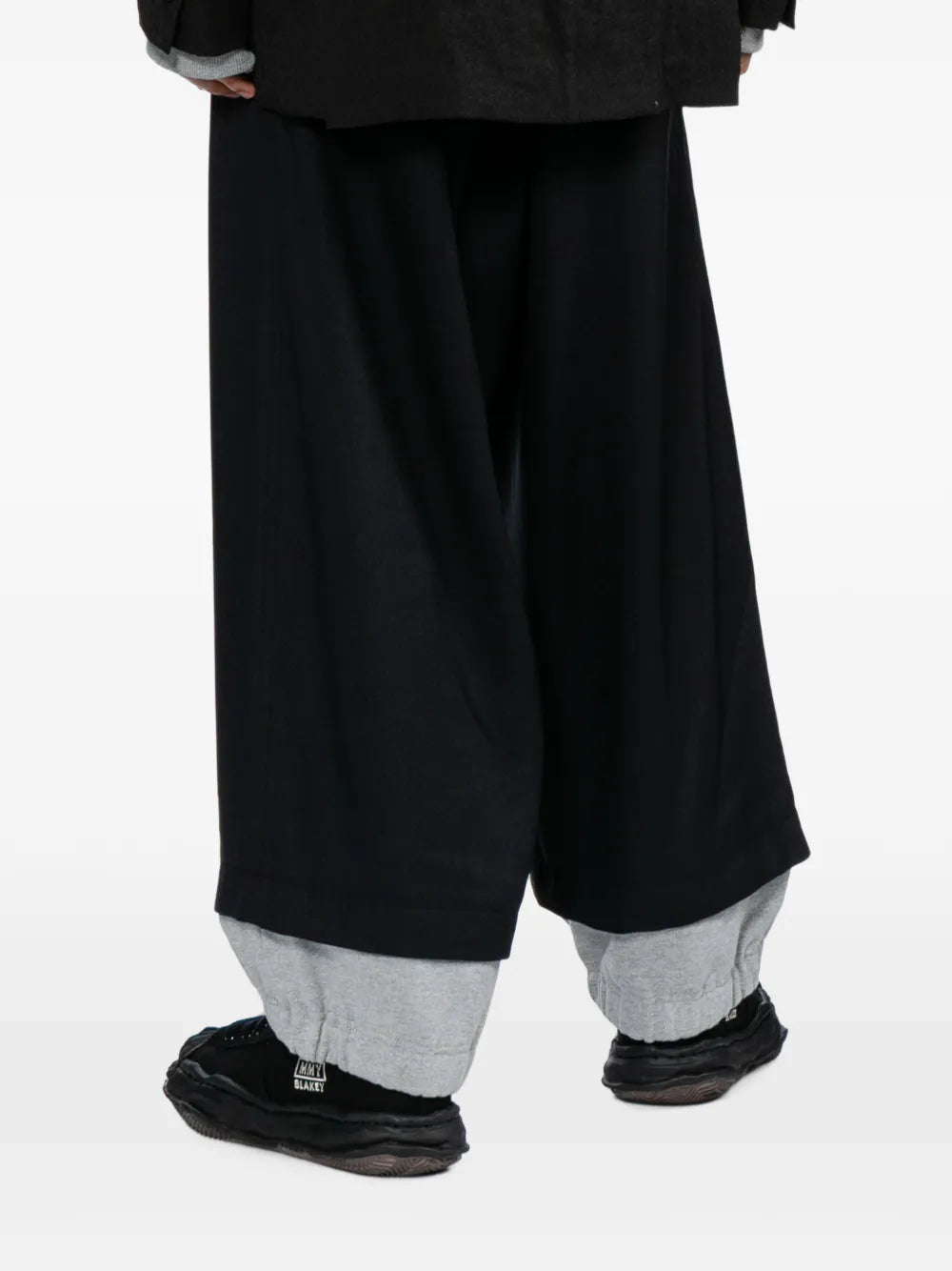 Maison MIHARA YASUHIRO pantalones anchos a capas - negro