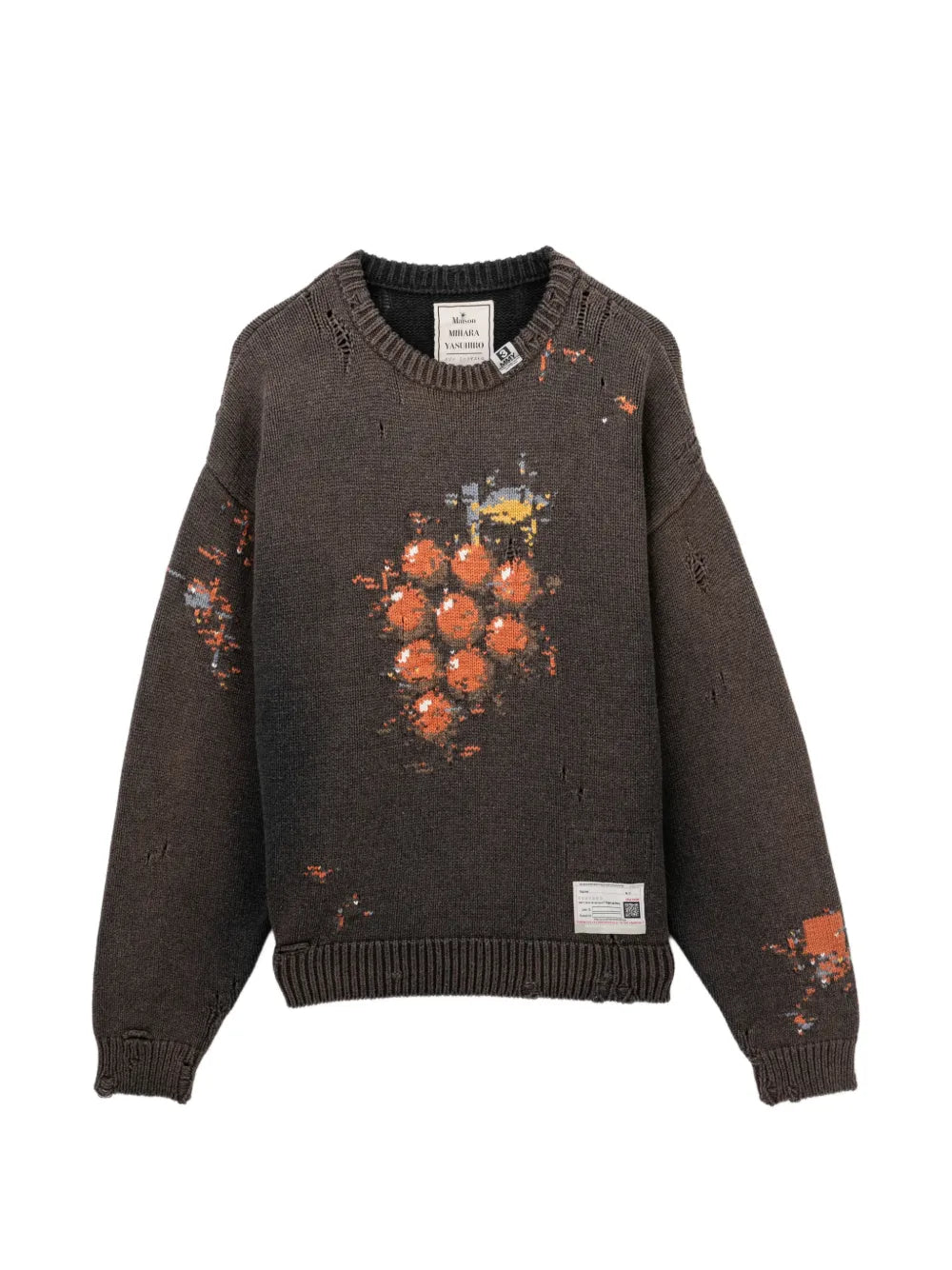 Maison MIHARA YASUHIRO suéter tejido en intarsia - gris