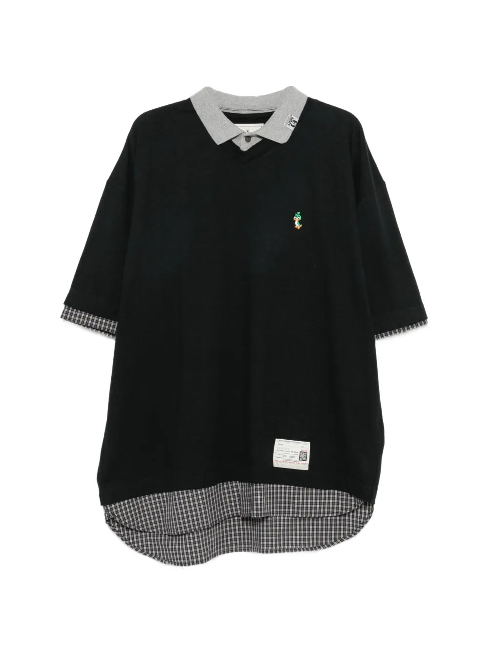 Maison MIHARA YASUHIRO playera con parche del logo y diseño a capas - negro
