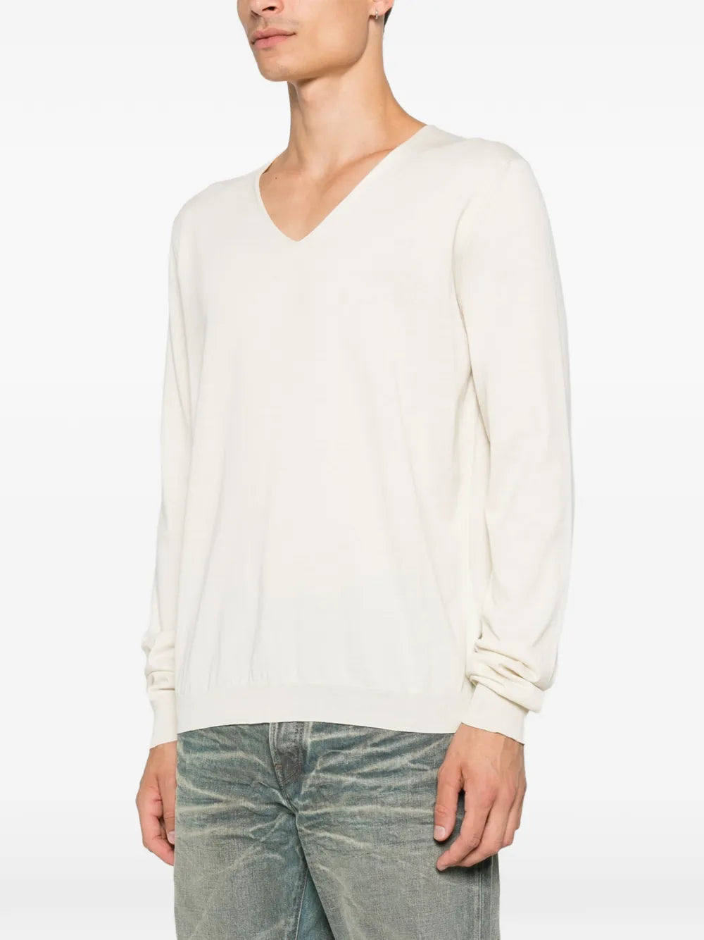 Maison Margiela suéter con cuello en V - Neutro - imagen 3