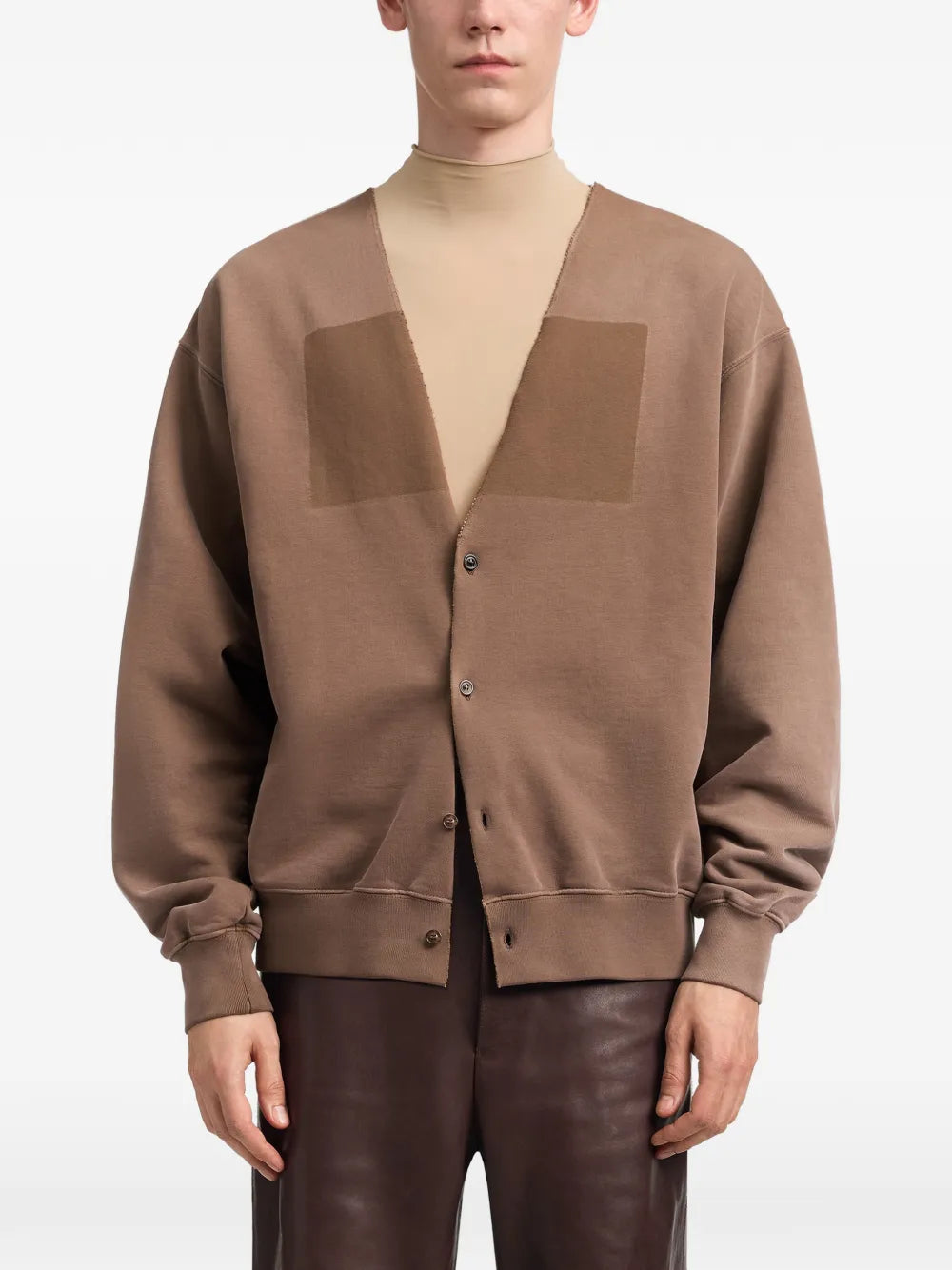 Maison Margiela cárdigan con cuello en V - Marrón - imagen 4