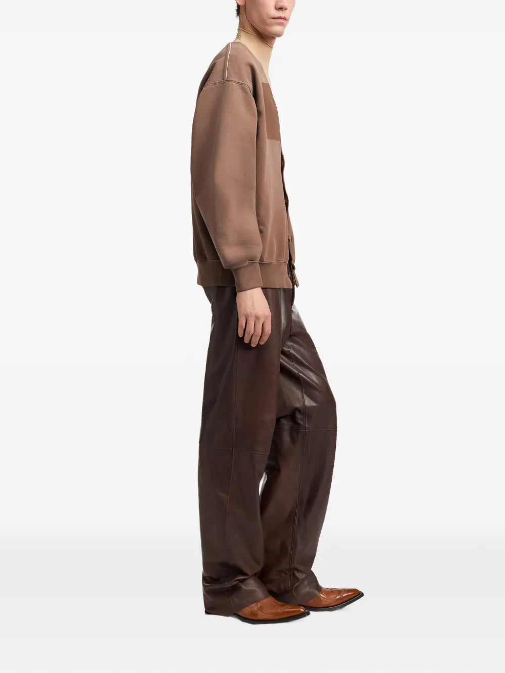 Maison Margiela cárdigan con cuello en V - Marrón - imagen 3