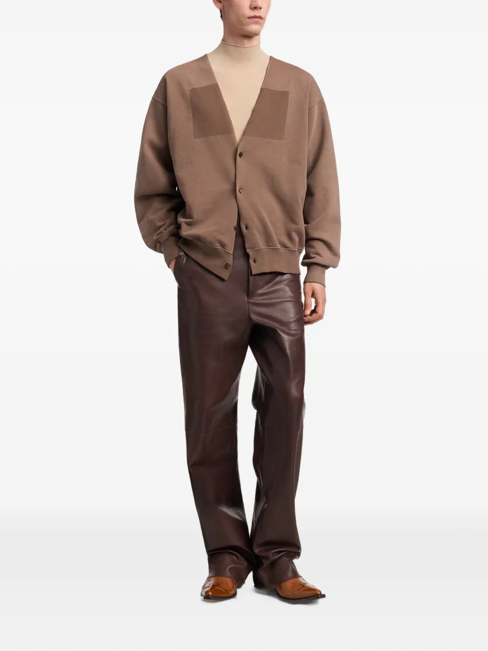 Maison Margiela cárdigan con cuello en V - Marrón - imagen 2