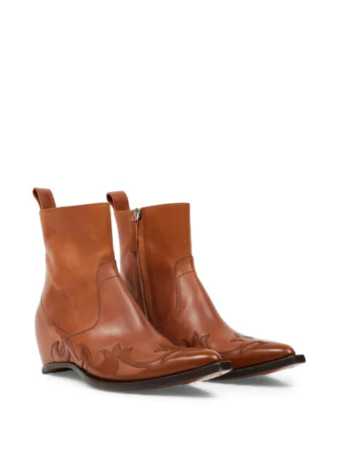 Maison Margiela botines Western con aplique de llama - Marrón - vista 2