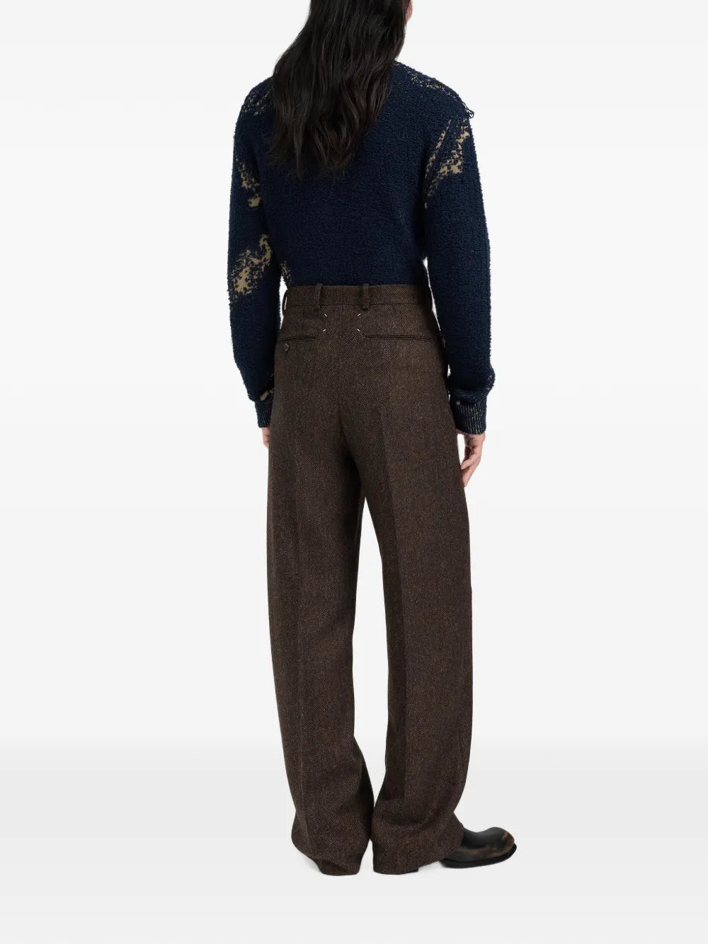Maison Margiela pantalones con estampado de espiga - Marrón - imagen 4