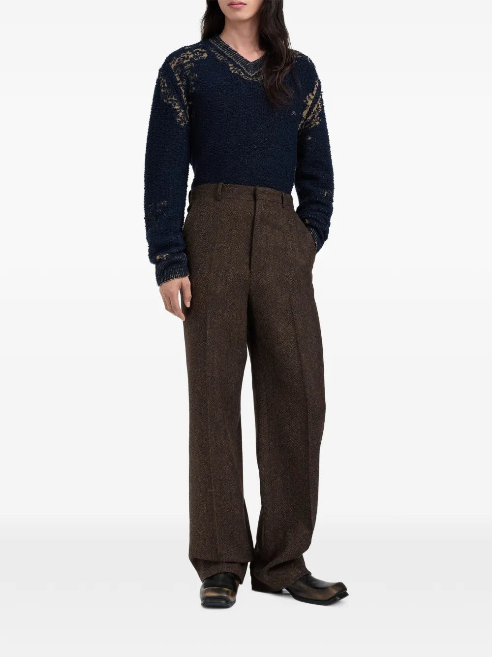Maison Margiela pantalones con estampado de espiga - Marrón - imagen 2