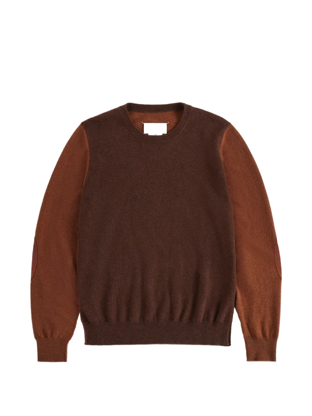 Maison Margiela suéter con cuello redondo y diseño de dos tonos - Marrón - imagen 1