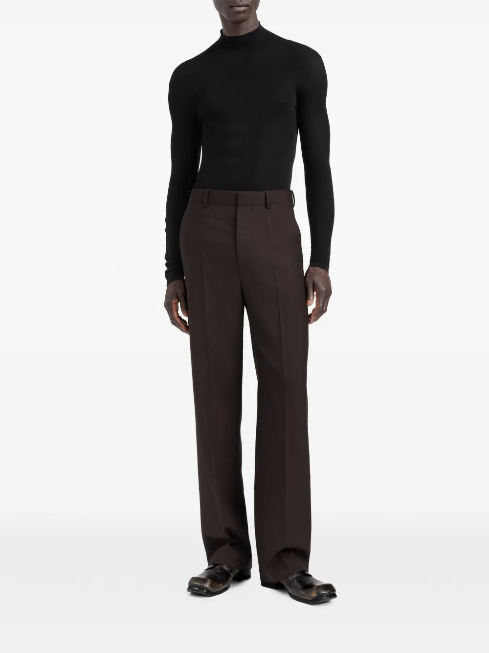 Maison Margiela pantalones de vestir de lana - Marrón - imagen 2