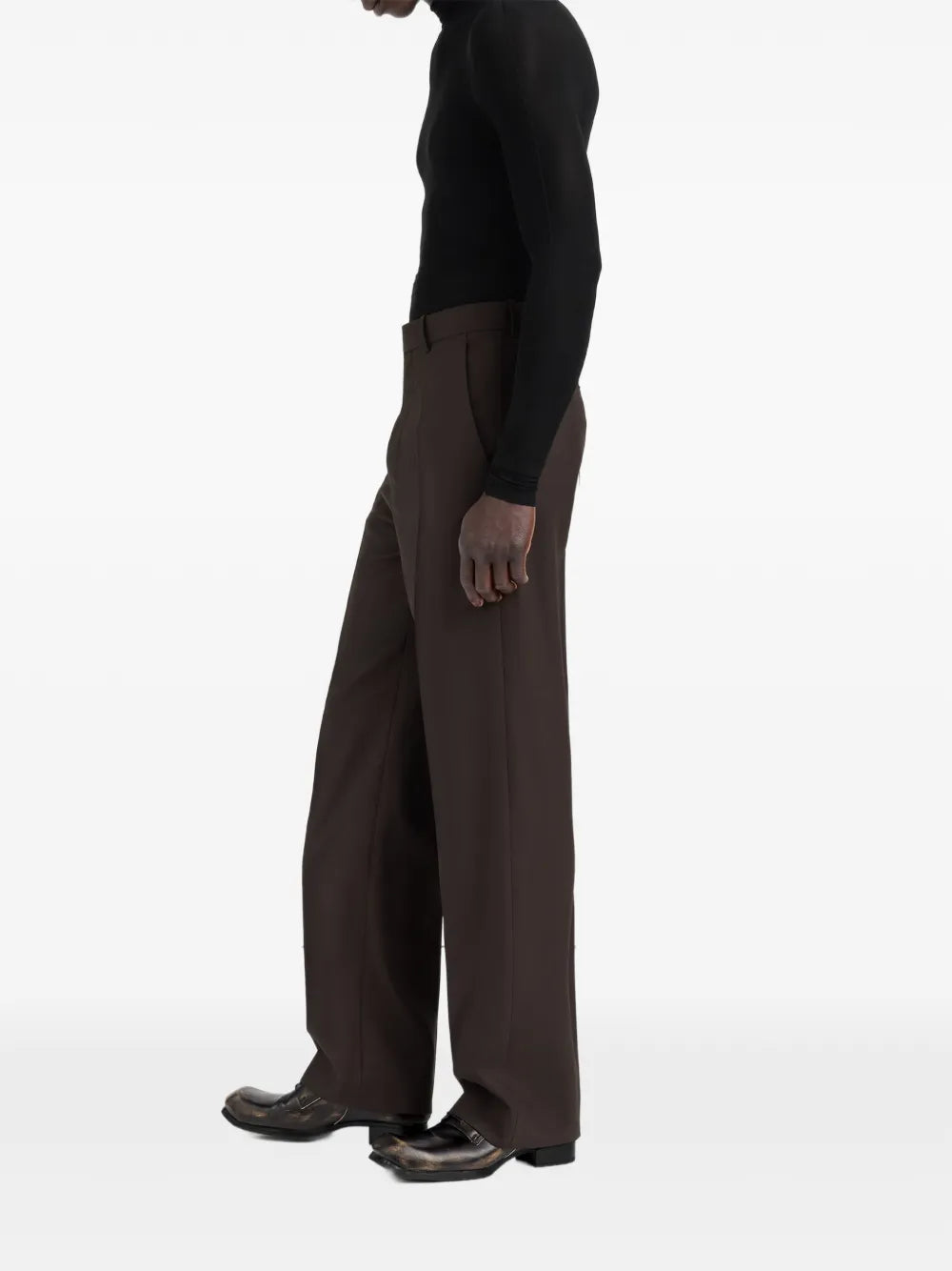 Maison Margiela pantalones de vestir de lana - Marrón - imagen 3