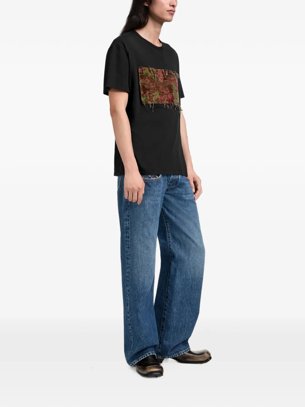 Maison Margiela playera con parche de tapiz - Negro - imagen 3