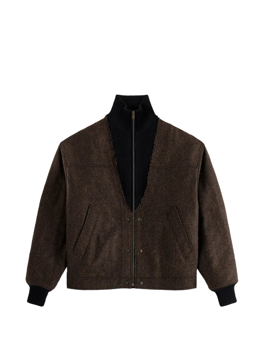 Maison Margiela chamarra bomber con motivo pied de poule y cierre - Marrón - imagen 1