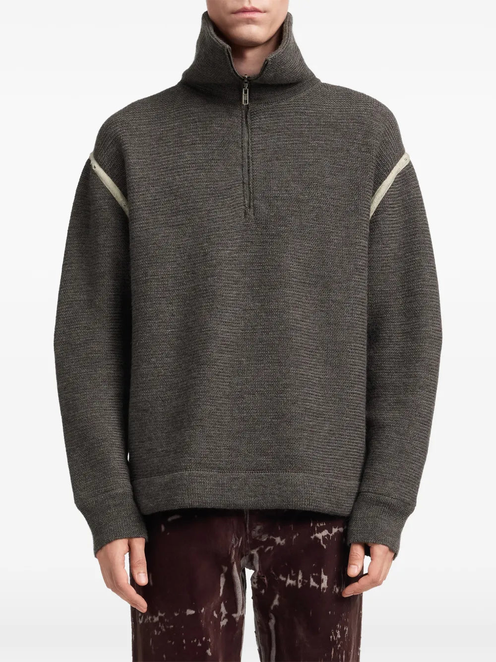 Maison Margiela suéter con parche en los codos - Gris - imagen 4