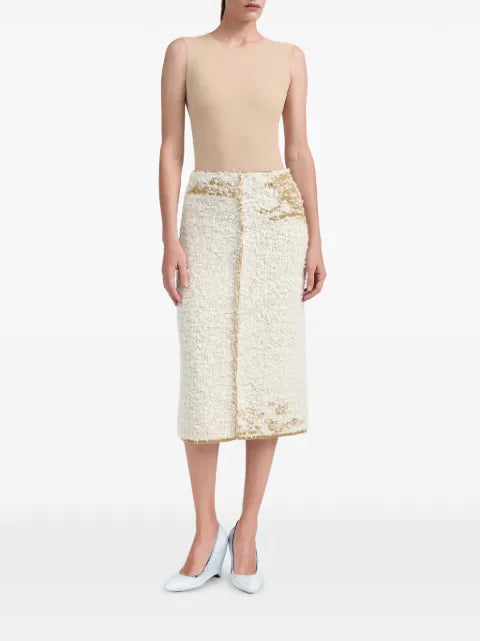 Maison Margiela falda midi de tejido ácido - imagen 2