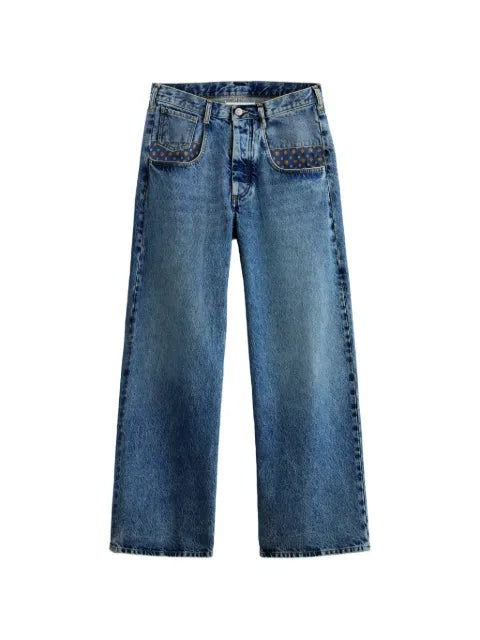 Maison Margiela jeans rectos con paneles de cachemira - imagen 1