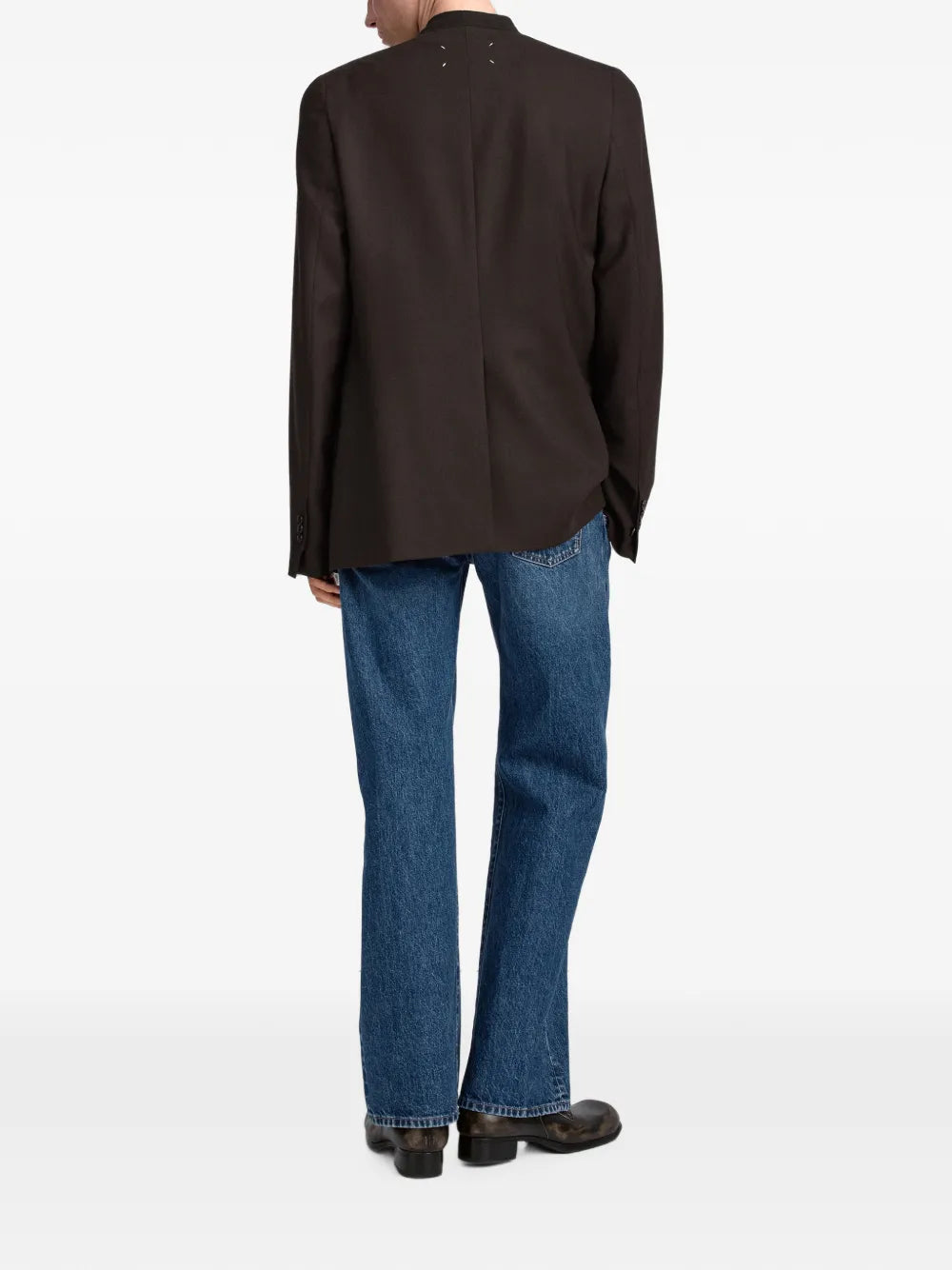 Maison Margiela blazer con cuello minimalista - Marrón - imagen 4