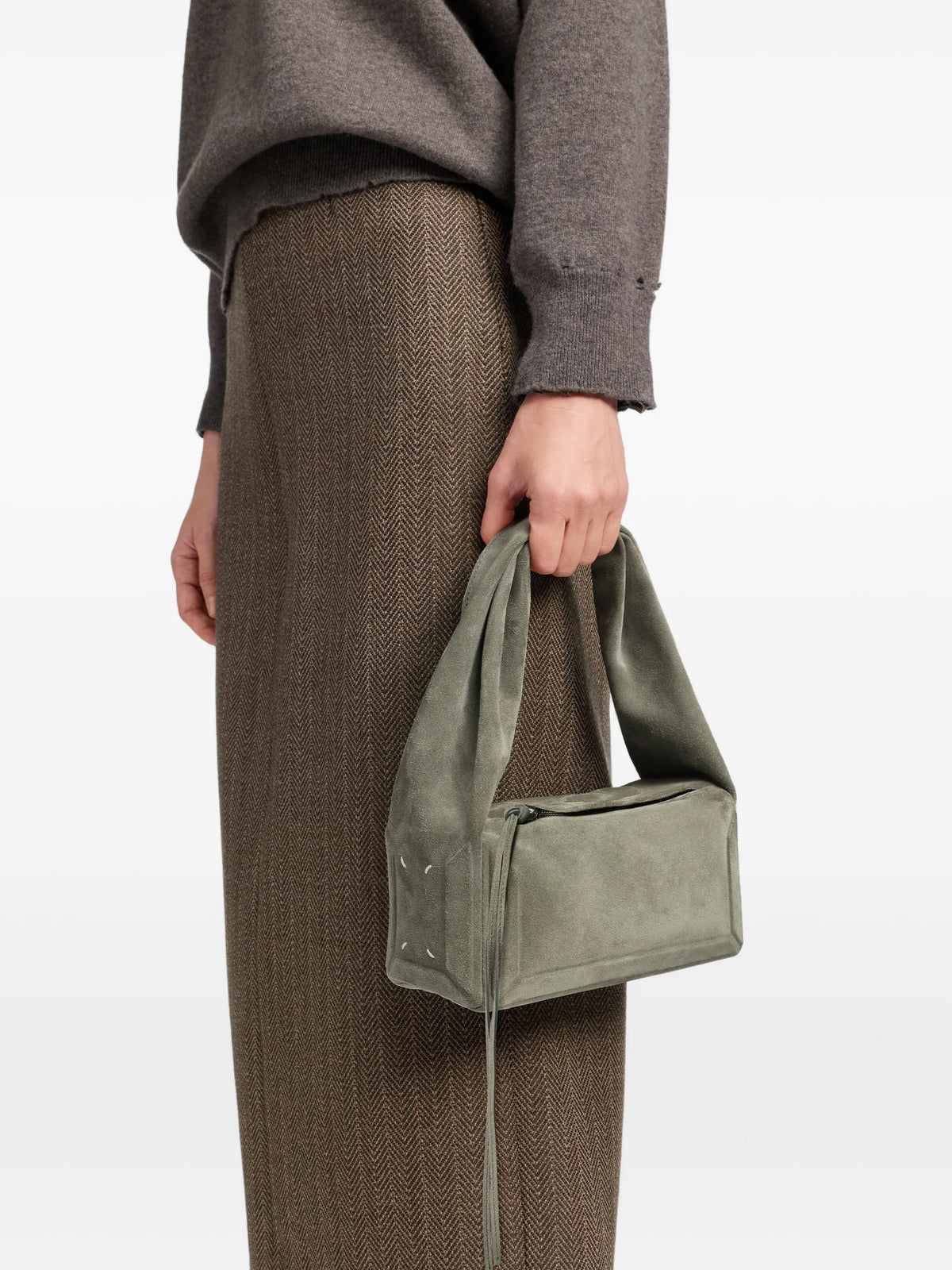 Maison Margiela tote Box East West pequeña de gamuza - Verde - imagen 1