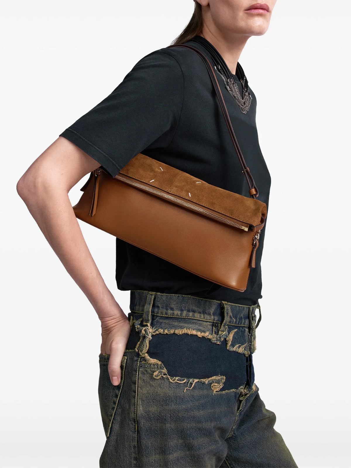 Maison Margiela bolsa de mano 5AC - Marrón - imagen 2
