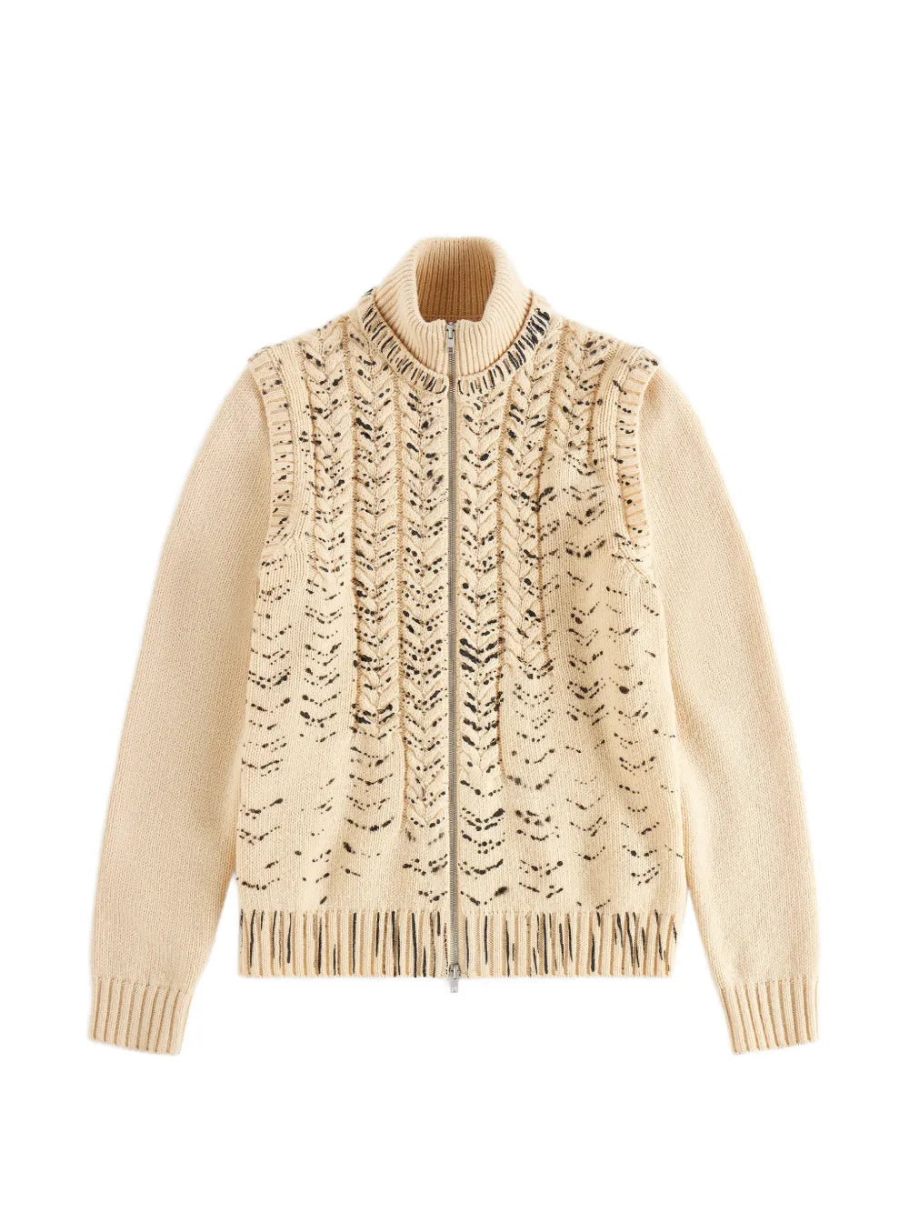 Maison Margiela cárdigan con estampado de tinta y cierre - Neutro - imagen 1