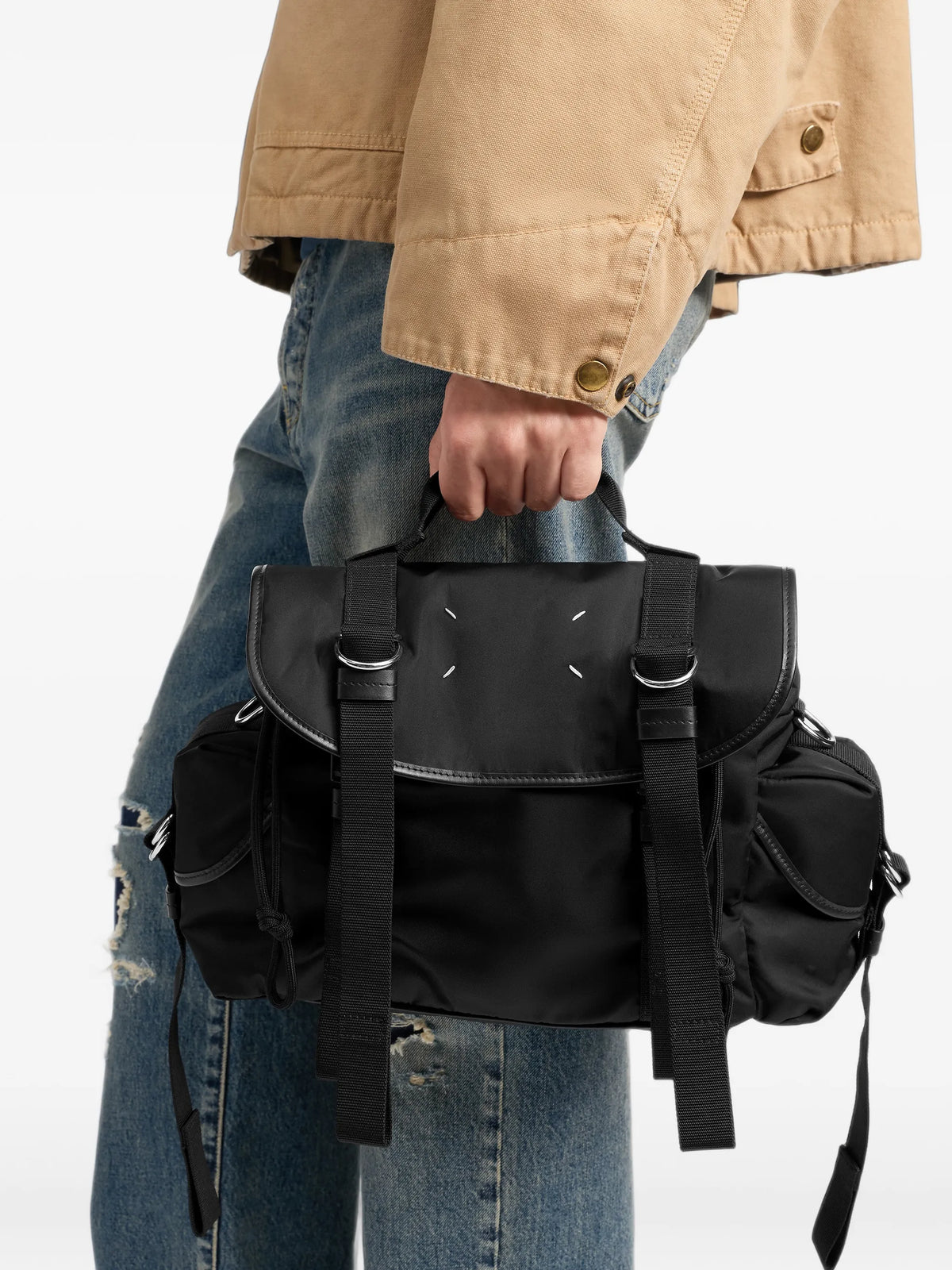 Maison Margiela mochila tipo mensajero High Tech pequeña - Negro - imagen 2