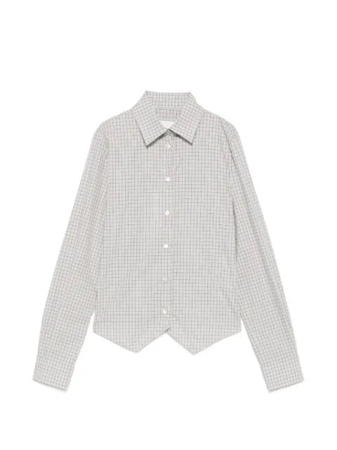 Maison Margiela camisa con dobladillo de pañuelo y motivo de cuadros - imagen 1