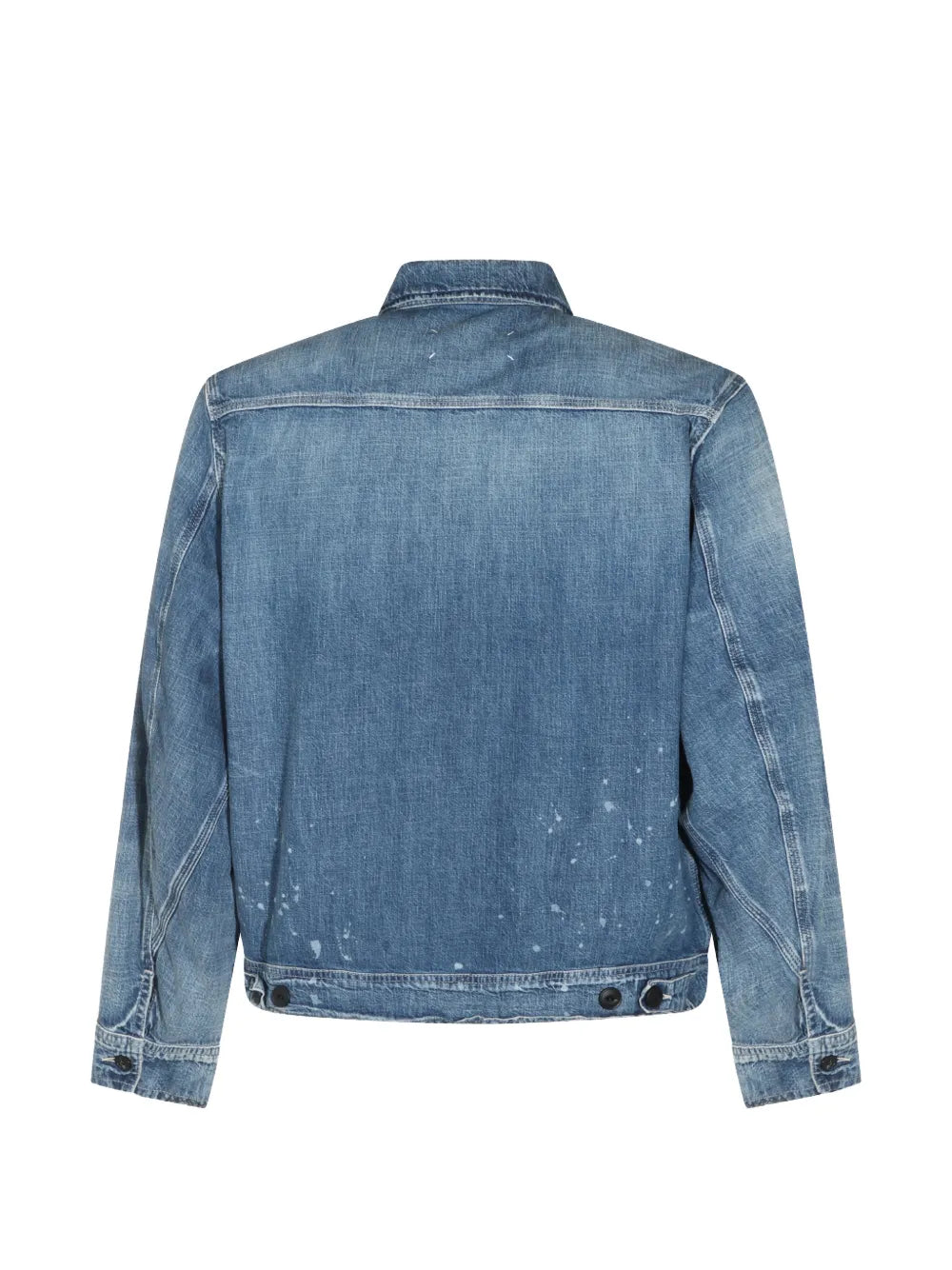 Maison Margiela chamarra de mezclilla con salpicaduras de pintura - Azul - imagen 2