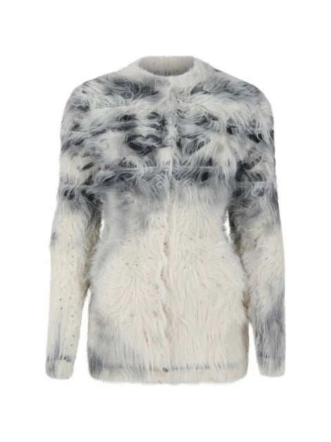 Maison Margiela cárdigan con motivo de leopardo y cuello texturizado - imagen 1
