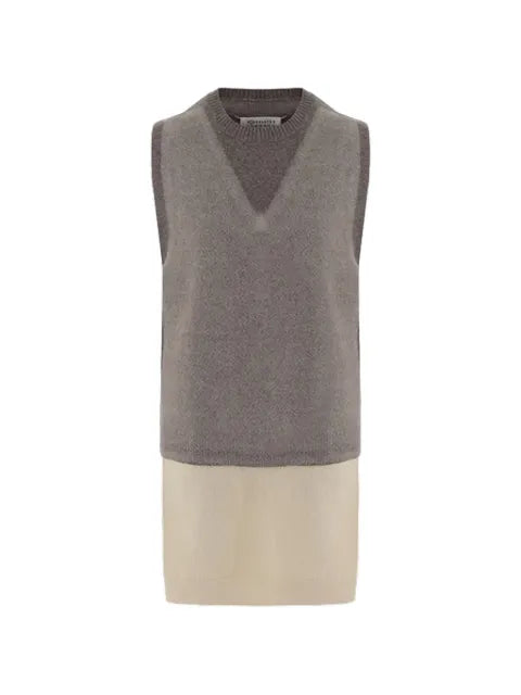 Maison Margiela chaleco de suéter tejido en capas - imagen 1