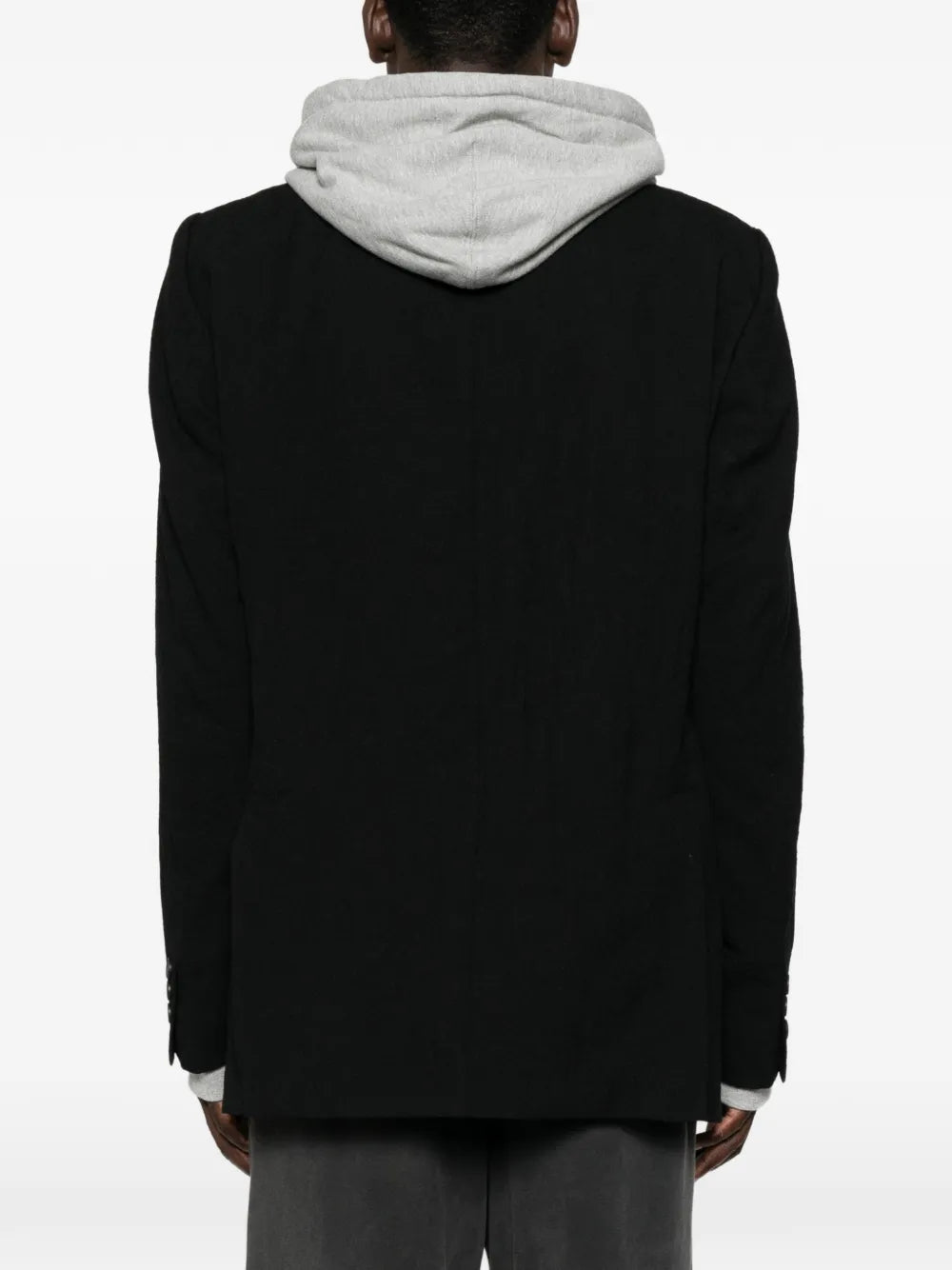 Maison MIHARA YASUHIRO chamarra con diseño a capas y detalle de capucha - negro